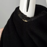 XL 1950s Coat Black Brown Flecked Tweed Overcoat Plaid Winter Wool Plush Lined Outerwear