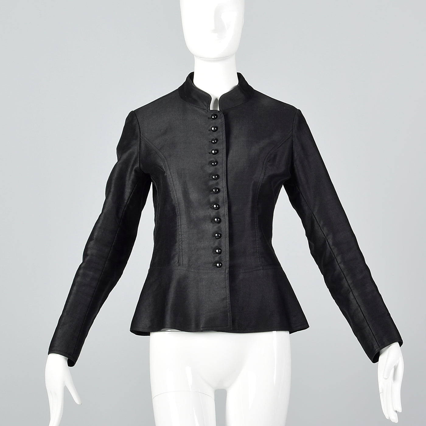 1960s Yves Saint Laurent Rive Gauche Black Button Up Jacket