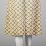 Small Pierre Balmain 1970s Gold and Ivory Sleeveless Dress 70s