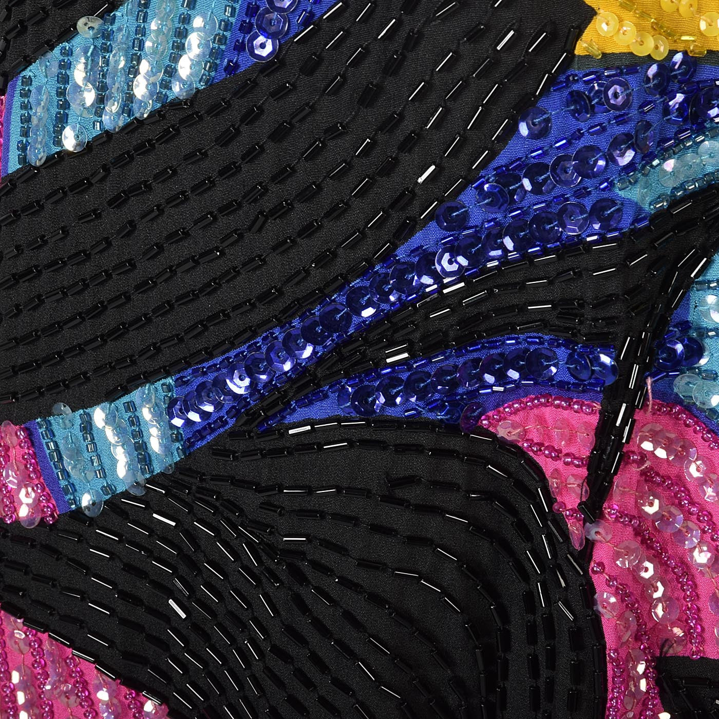 1990s Michael Novarese Abstract Beaded Formal Dress