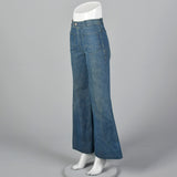 1970s Bell Bottom Jeans with Front Pockets