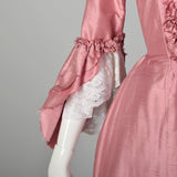XS Reproduction 1780s Robe A L'Anglais Dress Box Pleat Embroidered Petticoat 5pc Repro Gown