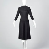 Small 1950s Black Drop Waist Dress