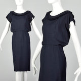 Small 1950s Suzy Perette Navy Blue Dress