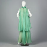1970s Mint Green Palazzo Pants Set