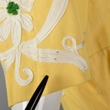 Large 1940s Yellow Floral Blouse and Skirt