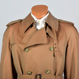 1990s Mens Saks Fifth Avenue Sharkskin Trench Coat