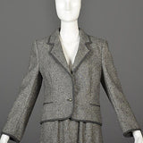 1990s  Louis Feraud Gray Tweed Skirt Suit