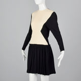 1980s Galanos Drop Waist Two Tone Hourglass Dress