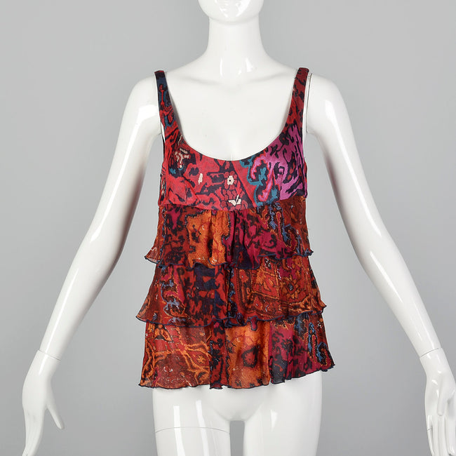 2000s Diane Von Furstenberg Abstract Swing Top