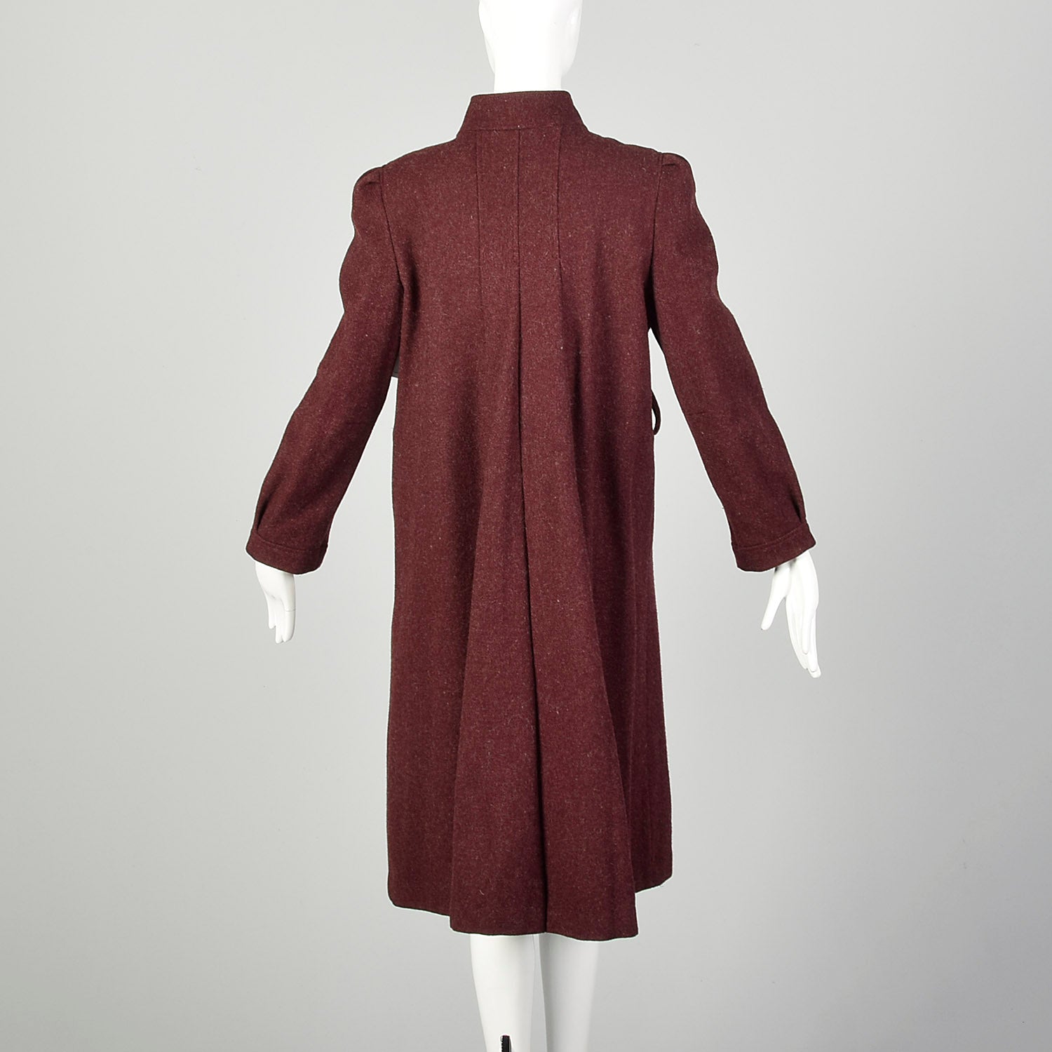 Medium 1970s Swing Coat Wool Maroon Autumn Burgundy Winter Vintage Outerwear