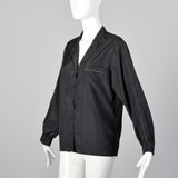 1970s Rodier Paris Black Shirt