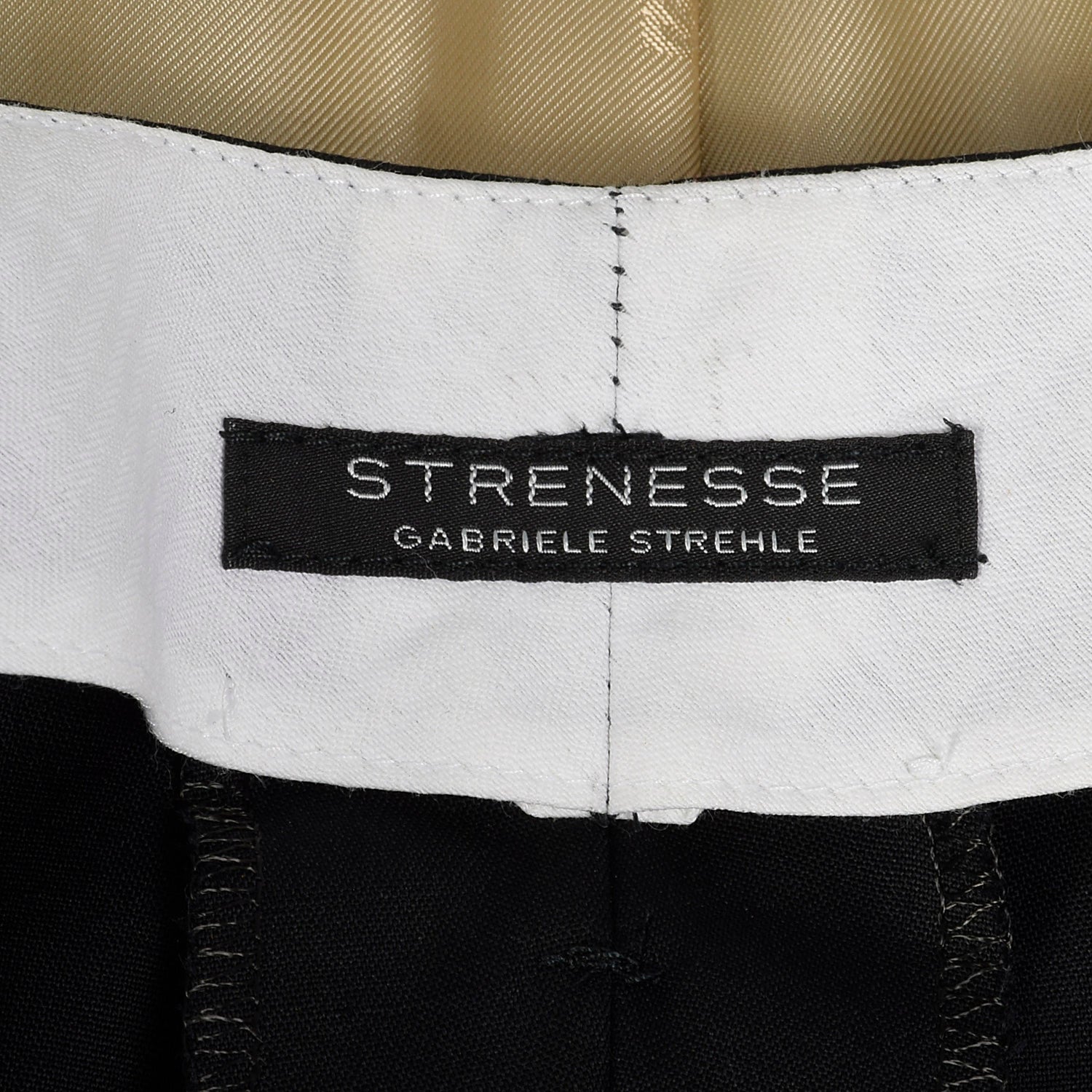 Medium 2000s Strenesse Tuxedo Hollywood Waist Trousers Black Satin Stripe Formal Suit