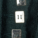 Small 1990s Karl Lagerfeld Blazer Avant Garde Green Wool Wide Lapel