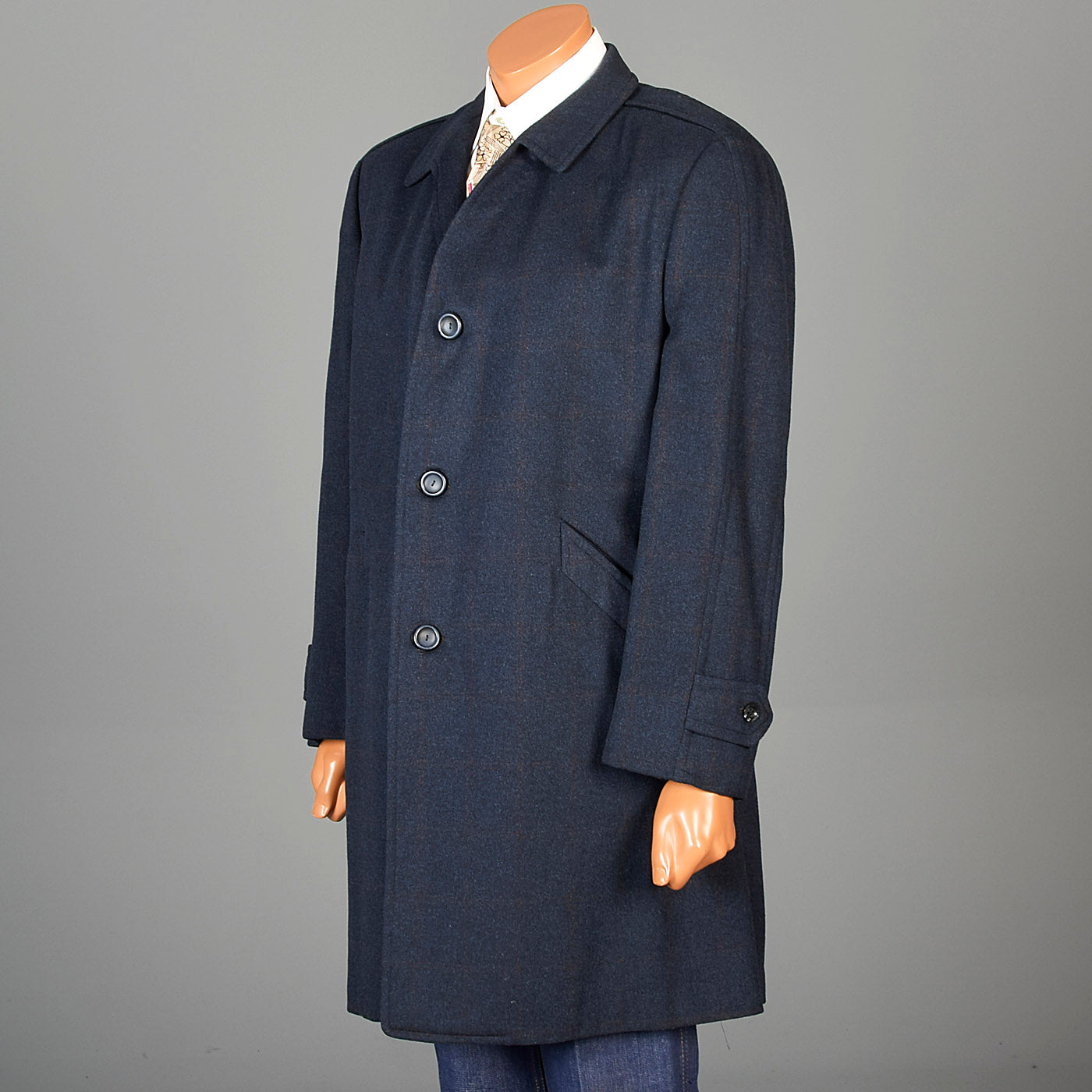 1960s Mens Navy Blue Car Coat