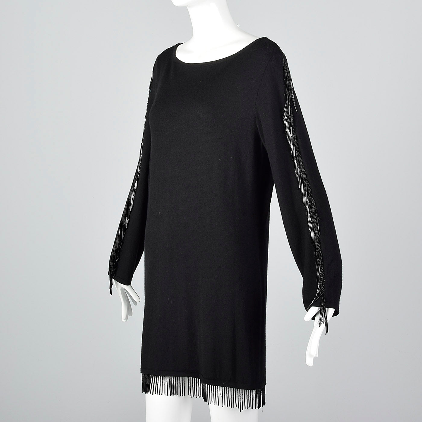Vintage Valentino Black ニットロングケープ マント