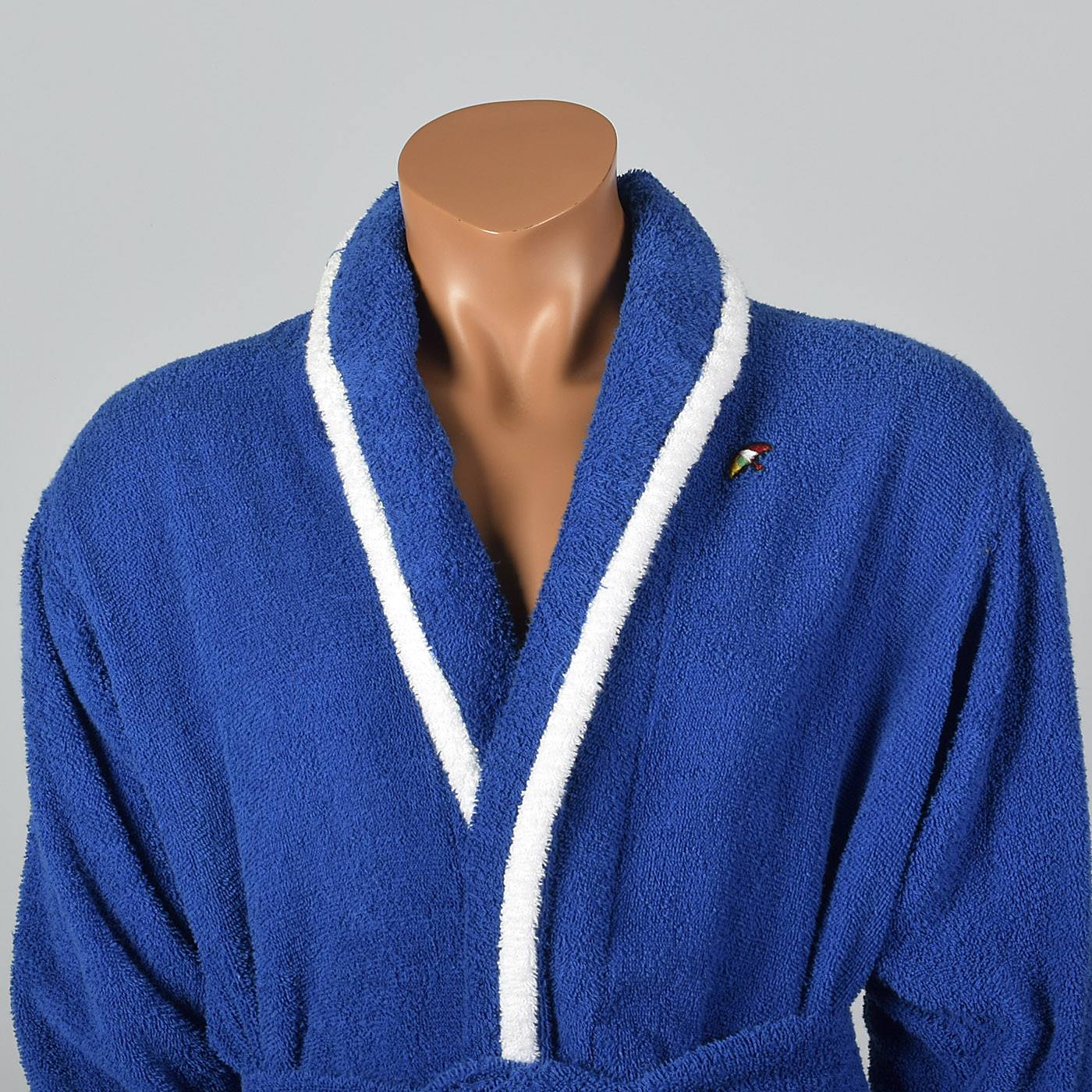 1960s Mens Blue Terry Cloth Robe