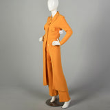Medium 1970s 2pc Set Cozy Ribbed Knit Pants Angora Sweater Dress Autumn