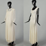 Small 1930s Silk Peignoir Set Bias Cut Nightgown Honeymoon Lingerie