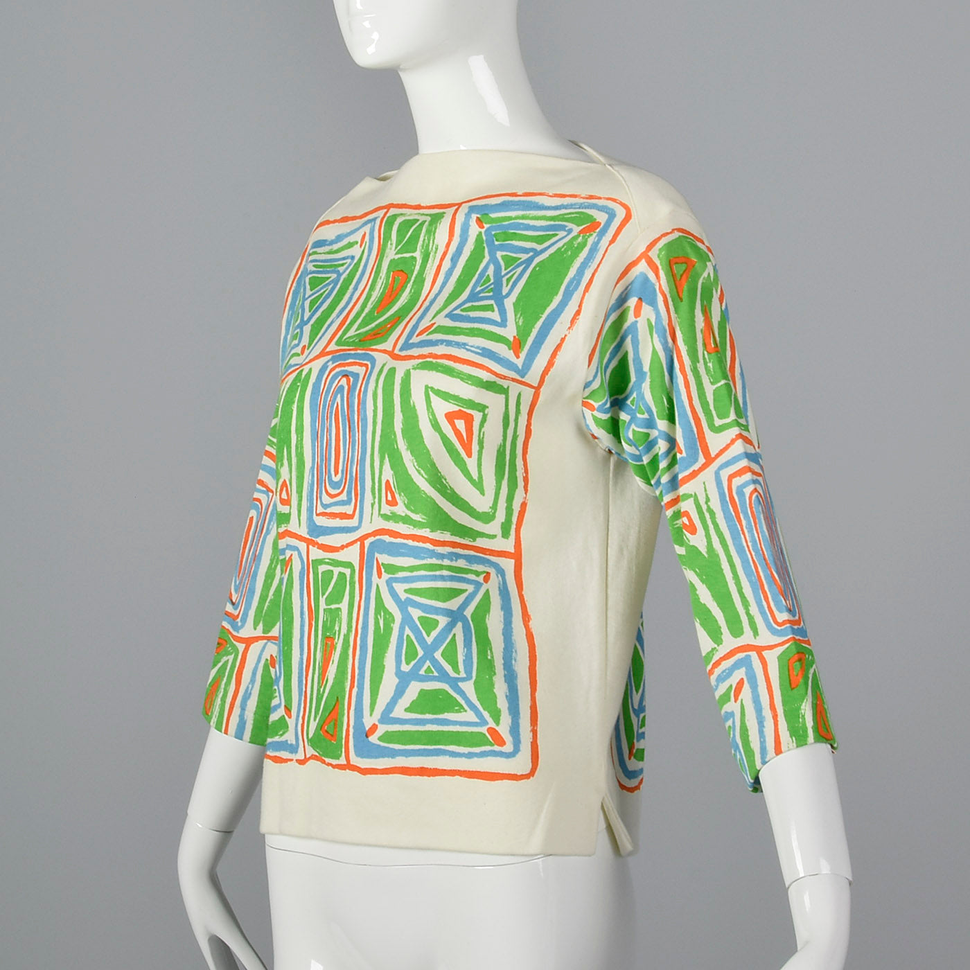1970s Catalina Printed Boatneck Top