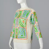 1970s Catalina Printed Boatneck Top