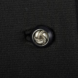 Small 1960s Mod Black Coat Double Breasted Military Style