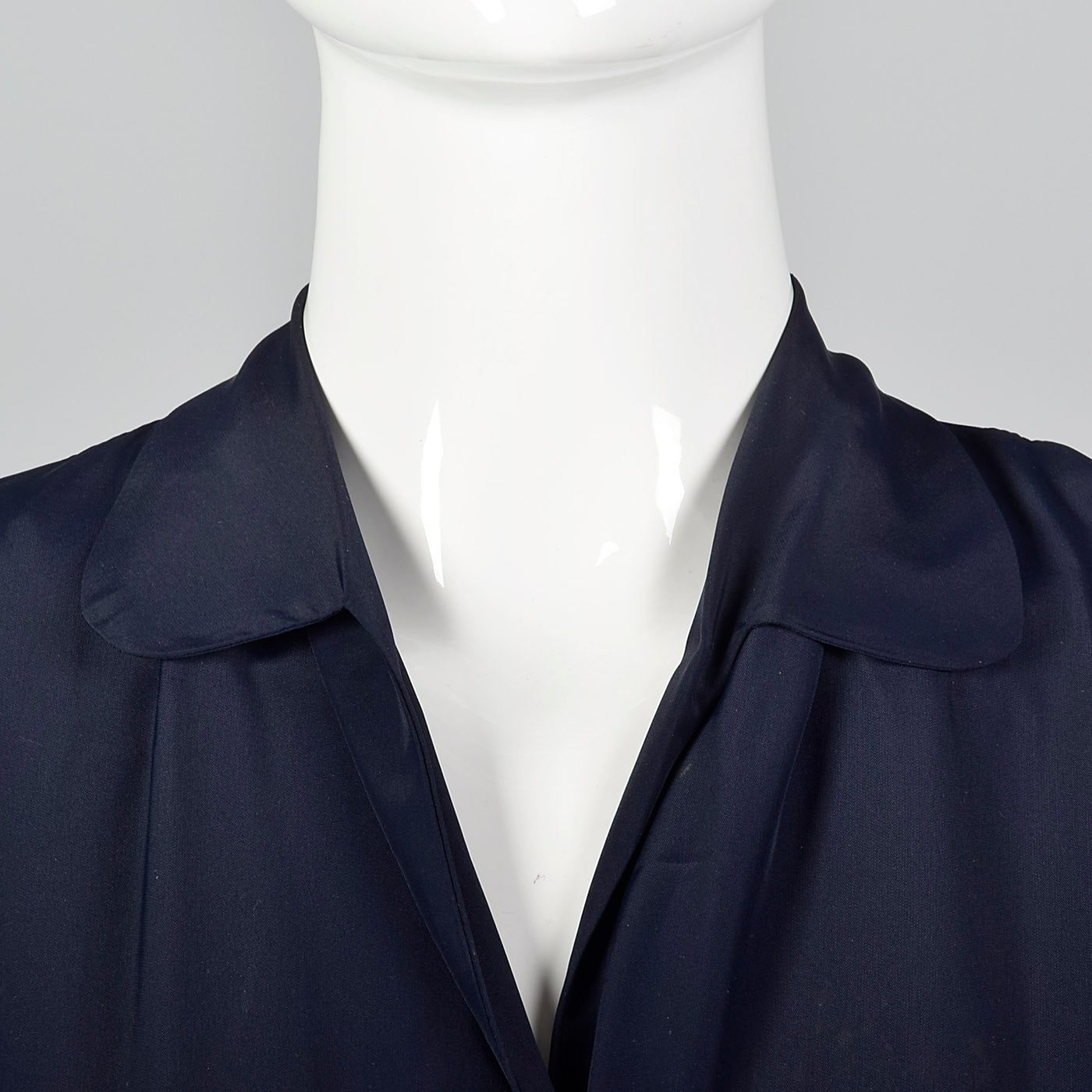 1950s Navy Rayon Dressing Gown