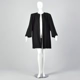 1940s Black Swing Coat with Soutache & Studs