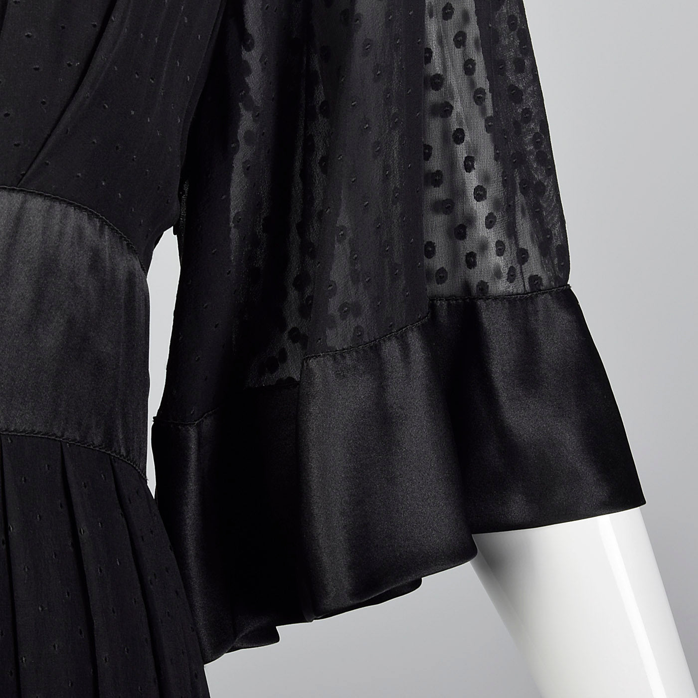 2000s Catherine Malandrino Black Silk Dress with Tie Back Waist