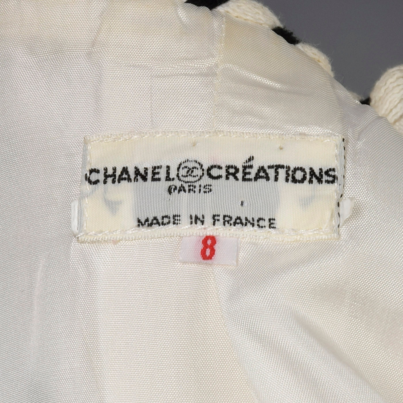 Chanel White Linen Jacket with Gold Logo Buttons and Black & White Trim