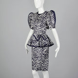 1980s I. Magnin Pencil Dress with Huge Sleeves