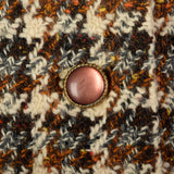 Small 1960s Tweed Coat Plaid Woven Winter Car Coat Mod Double Breasted