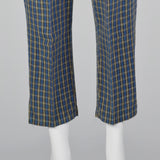 1950s Blue Plaid Cigarette Pants