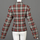 1990s Vivienne Westwood Anglomania Fitted Tartan Plaid Jacket with Extra Long Sleeves