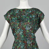 Large 1950s Silk Dress and Jacket Set