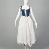 XS Reproduction 1780s Robe A L'Anglais Dress Box Pleat Embroidered Petticoat 5pc Repro Gown
