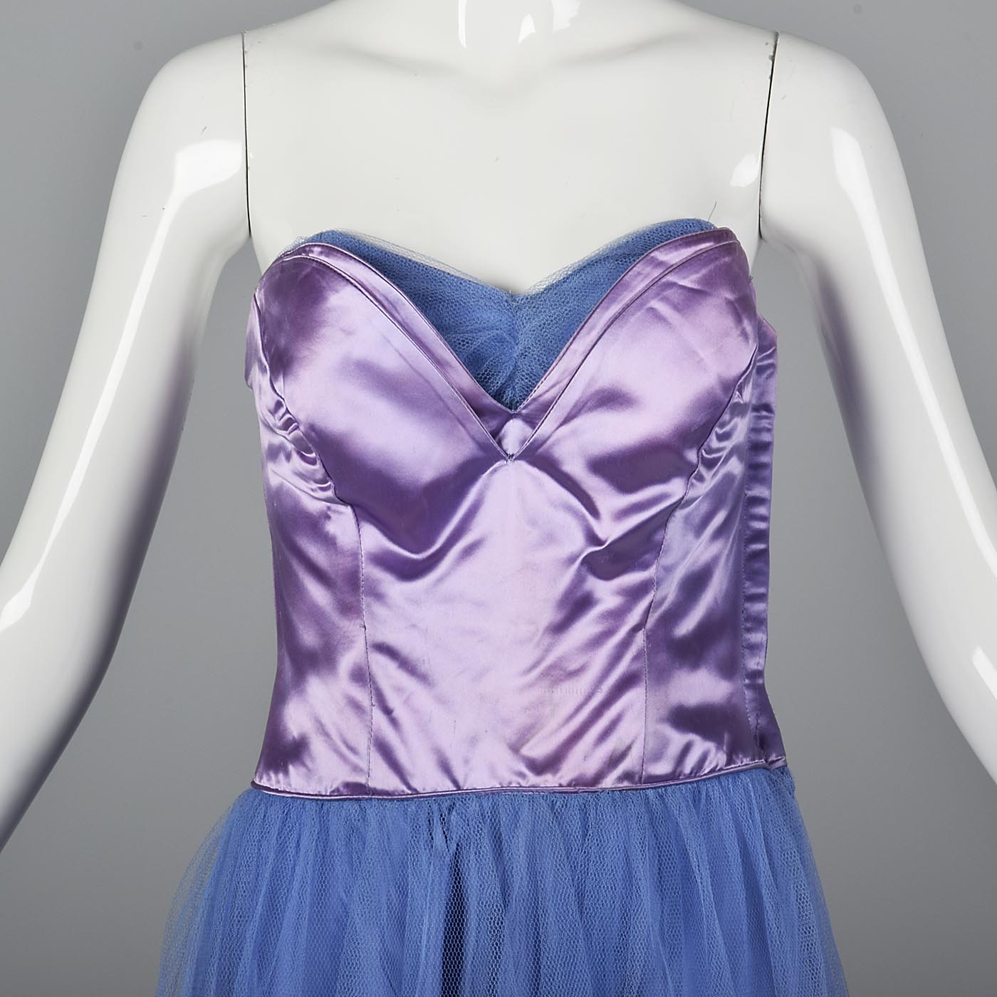 1940s Purple and Blue Tulle Party Dress