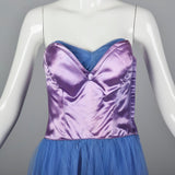 1940s Purple and Blue Tulle Party Dress