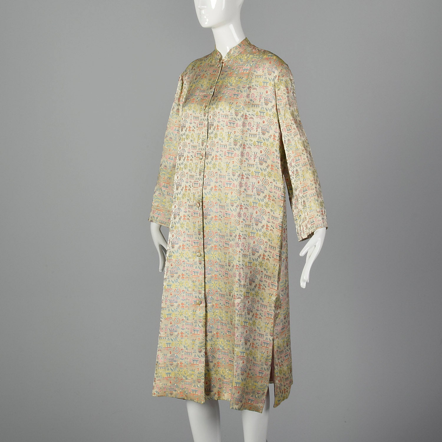 1960s Novelty Figural Brocade Coat