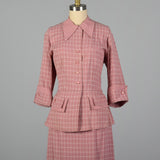 1950s Lightweight Pink Summer Skirt Suit