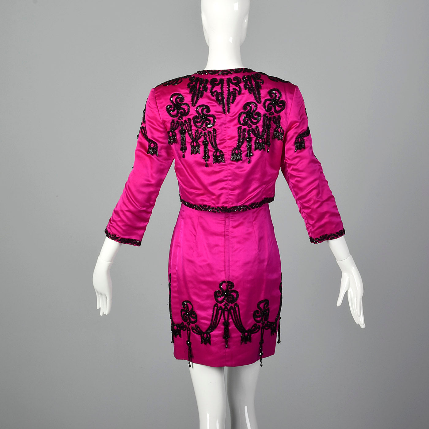 1980s Pilar Rossi Hot Pink Skirt Suit