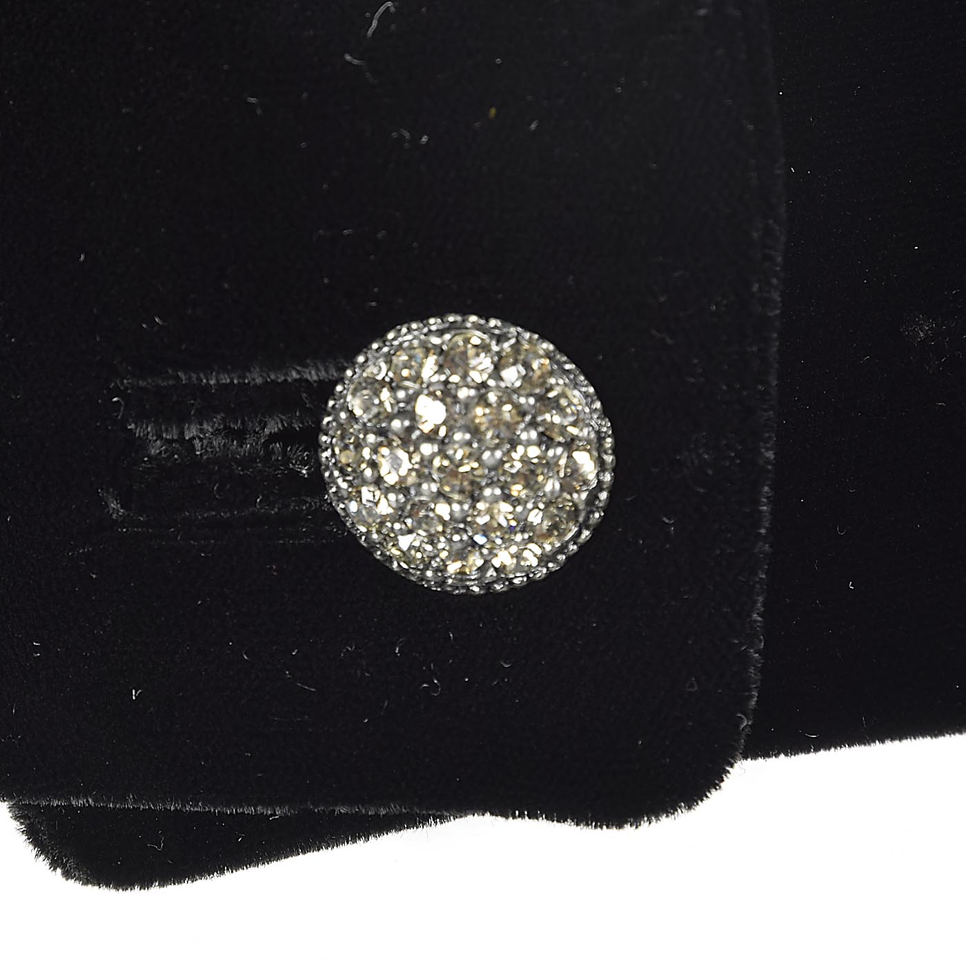 1970s Black Velvet Bolero with Rhinestone Buttons