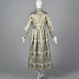 Dramatic 1970s Metallic Brocade Maxi Coat