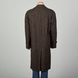 XXL 1950s Coat Brown Boucle Wool Tweed Winter Overcoat