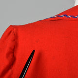 1940s Red Mexican Tourist Jacket with Appliques