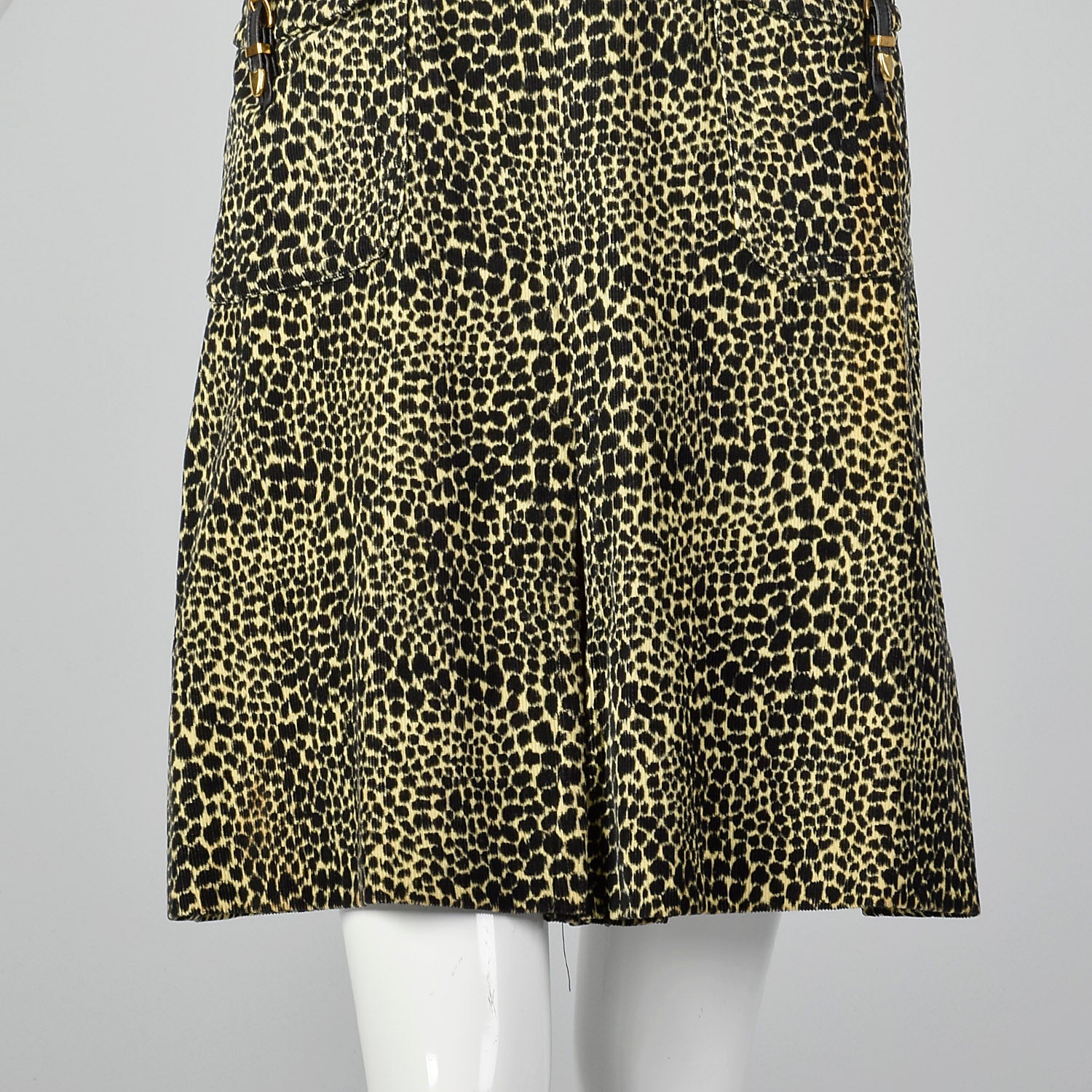 XS 1960s Animal Print Corduroy Dress