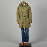 1940s WWII Large Green Army Hooded Parka Coat