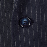 42L 1970s Mens Two Piece Suit Blue Pinstripe
