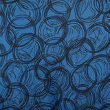 Large 1950s Blue Geometric Print Day Dress