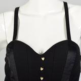 Medium 1980s Alberto Makali Jumpsuit Black Tuxedo Sleeveless Racerback Romper
